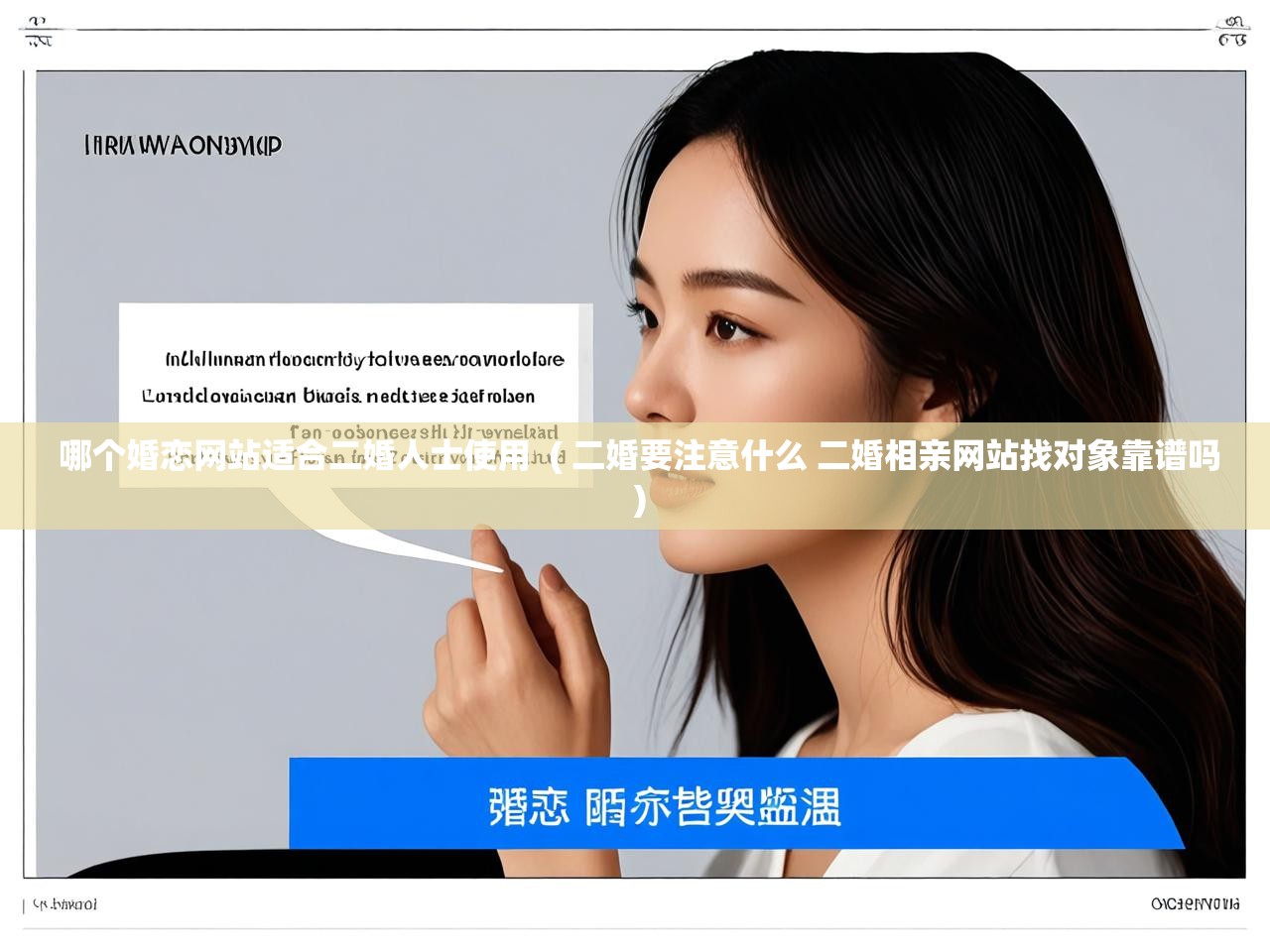  哪个婚恋网站适合二婚人士使用  ( 二婚要注意什么 二婚相亲网站找对象靠谱吗 )