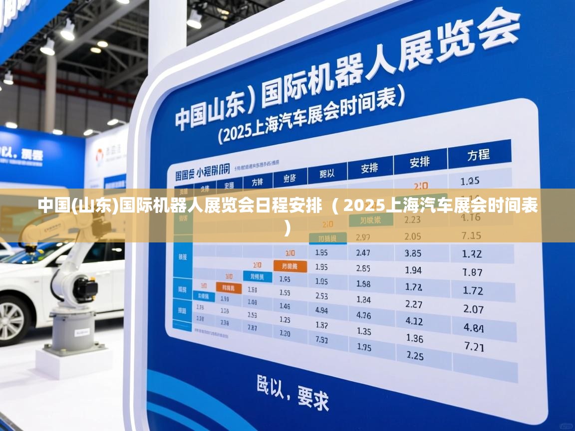  中国(山东)国际机器人展览会日程安排  ( 2025上海汽车展会时间表 )