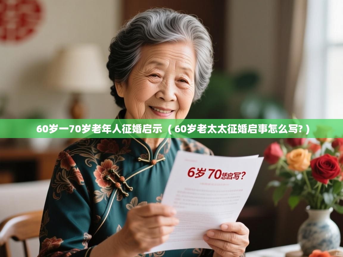  60岁一70岁老年人征婚启示  ( 60岁老太太征婚启事怎么写? )