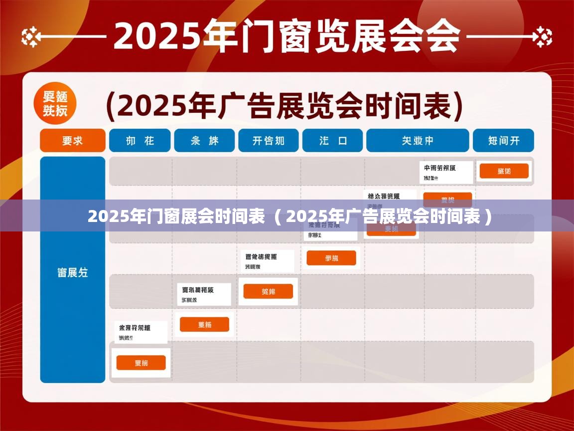  2025年门窗展会时间表  ( 2025年广告展览会时间表 )