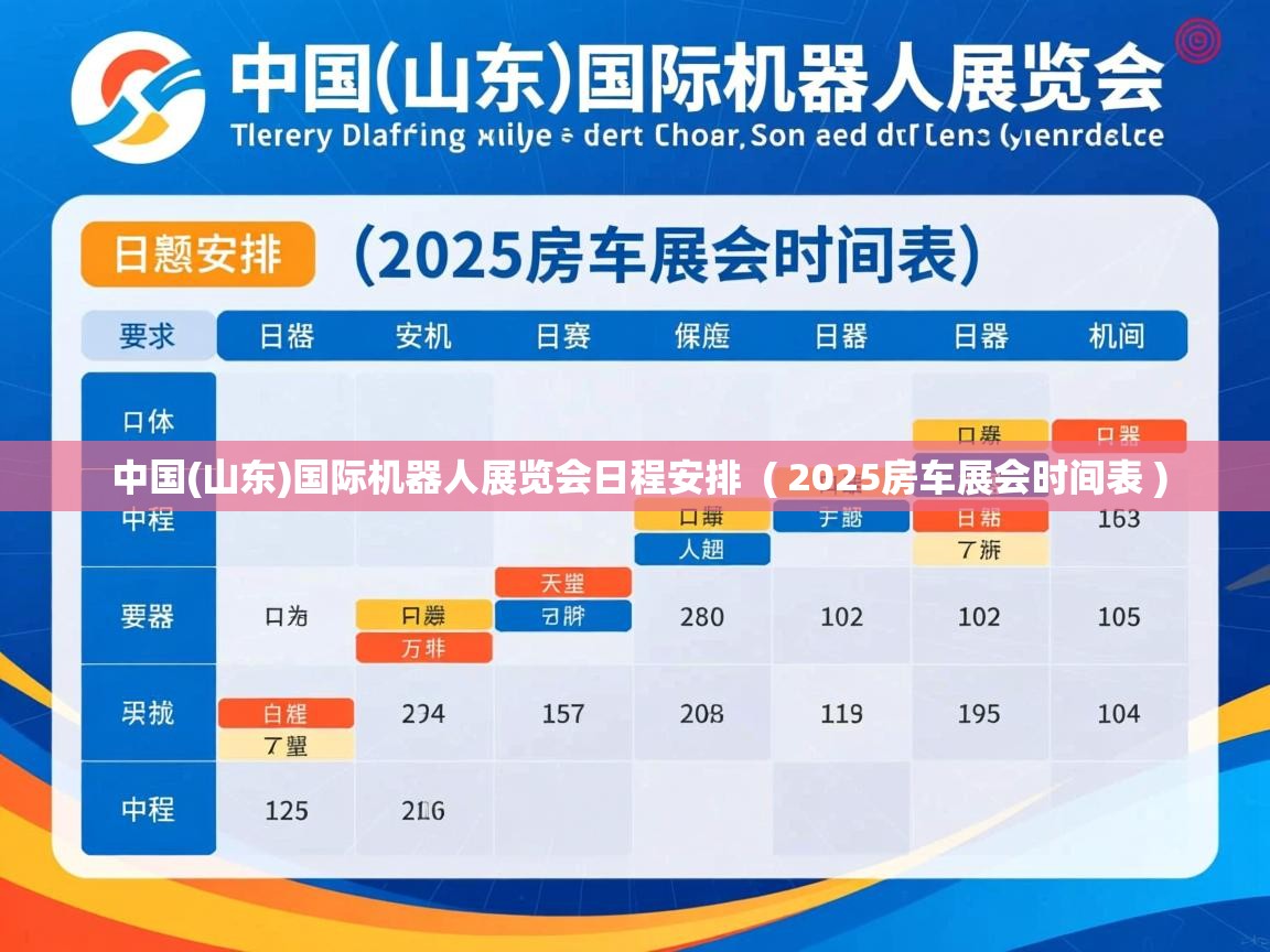 中国(山东)国际机器人展览会日程安排  ( 2025房车展会时间表 )