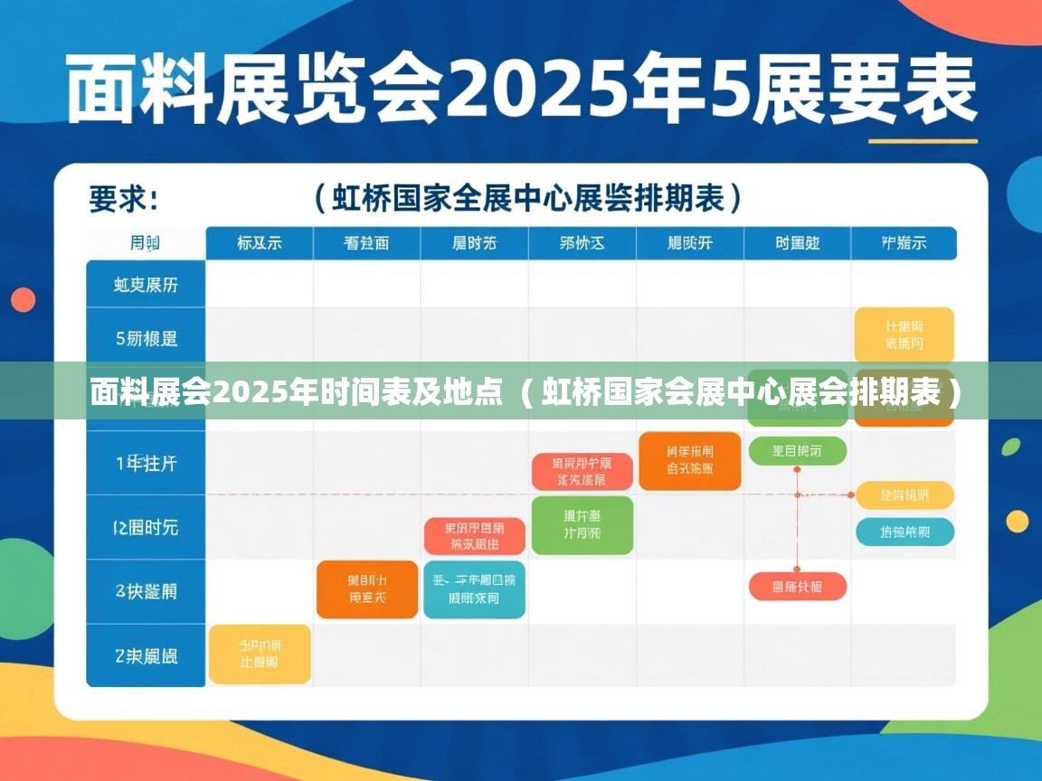  面料展会2025年时间表及地点  ( 虹桥国家会展中心展会排期表 )
