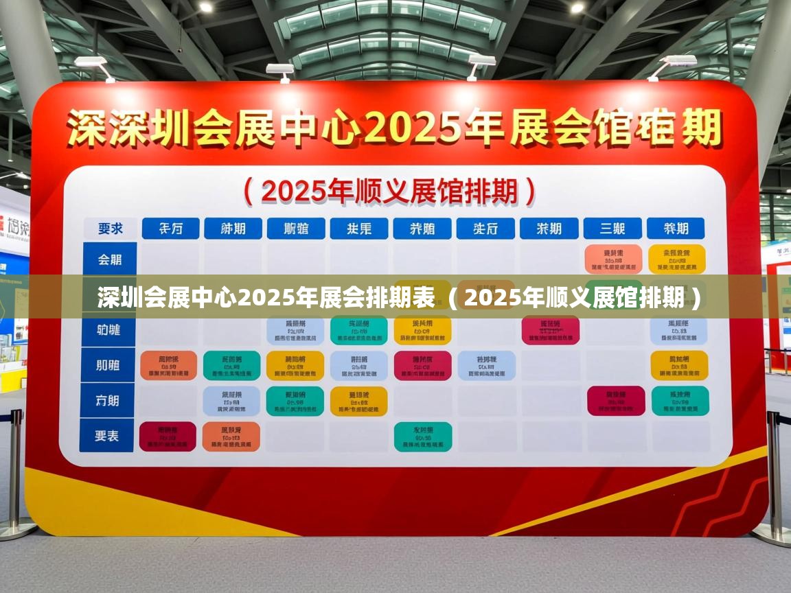  深圳会展中心2025年展会排期表  ( 2025年顺义展馆排期 )