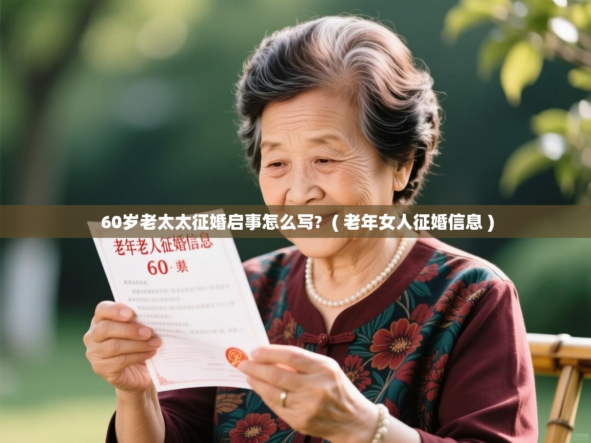  60岁老太太征婚启事怎么写?  ( 老年女人征婚信息 )