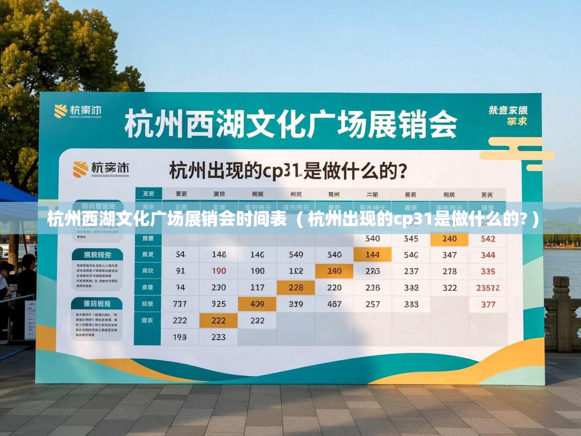 杭州西湖文化广场展销会时间表 ( 杭州出现的cp31是做什么的? ) 杭州西湖文化广场展销会时间表 ( 杭州出现的cp31是做什么的? )