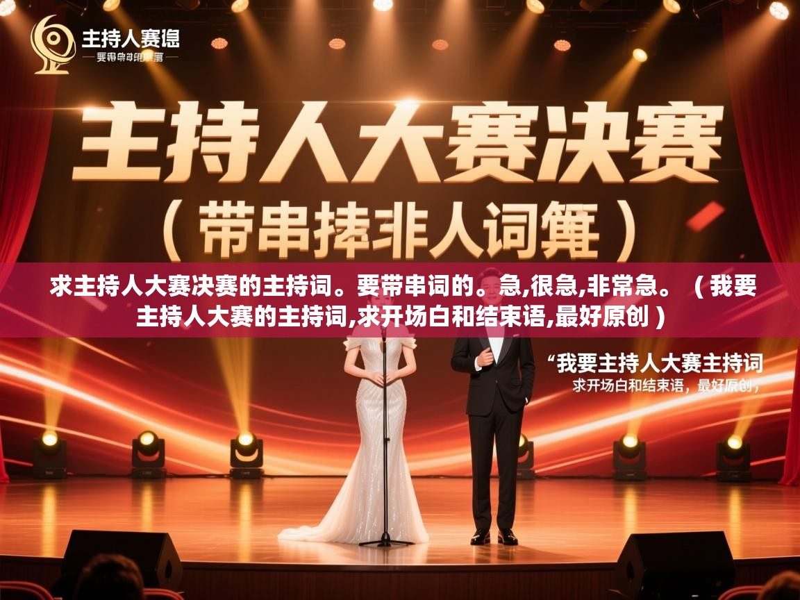  求主持人大赛决赛的主持词。要带串词的。急,很急,非常急。  ( 我要主持人大赛的主持词,求开场白和结束语,最好原创 )