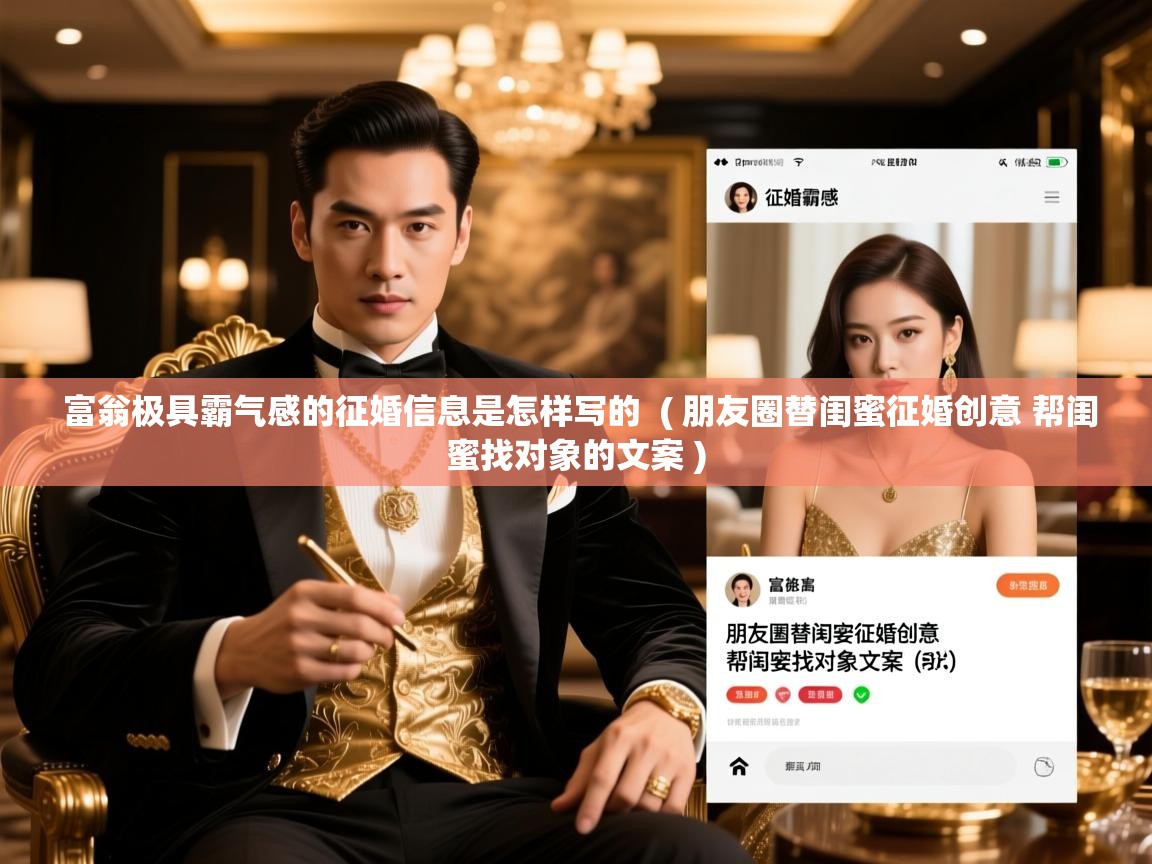 富翁极具霸气感的征婚信息是怎样写的 ( 朋友圈替闺蜜征婚创意 帮闺蜜找对象的文案 ) 富翁极具霸气感的征婚信息是怎样写的 ( 朋友圈替闺蜜征婚创意 帮闺蜜找对象的文案 )