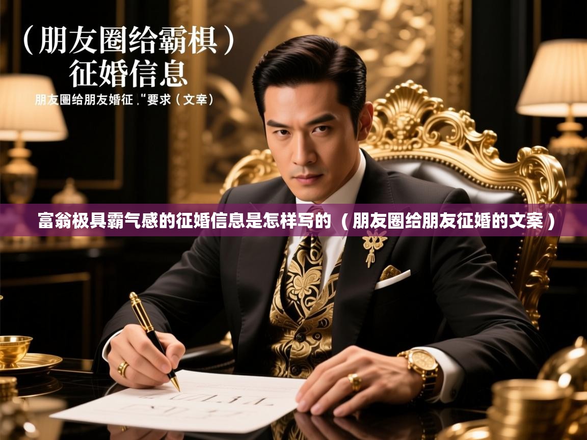  富翁极具霸气感的征婚信息是怎样写的  ( 朋友圈给朋友征婚的文案 )