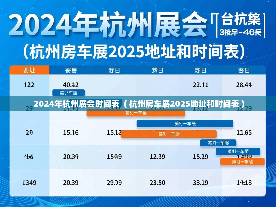  2024年杭州展会时间表  ( 杭州房车展2025地址和时间表 )