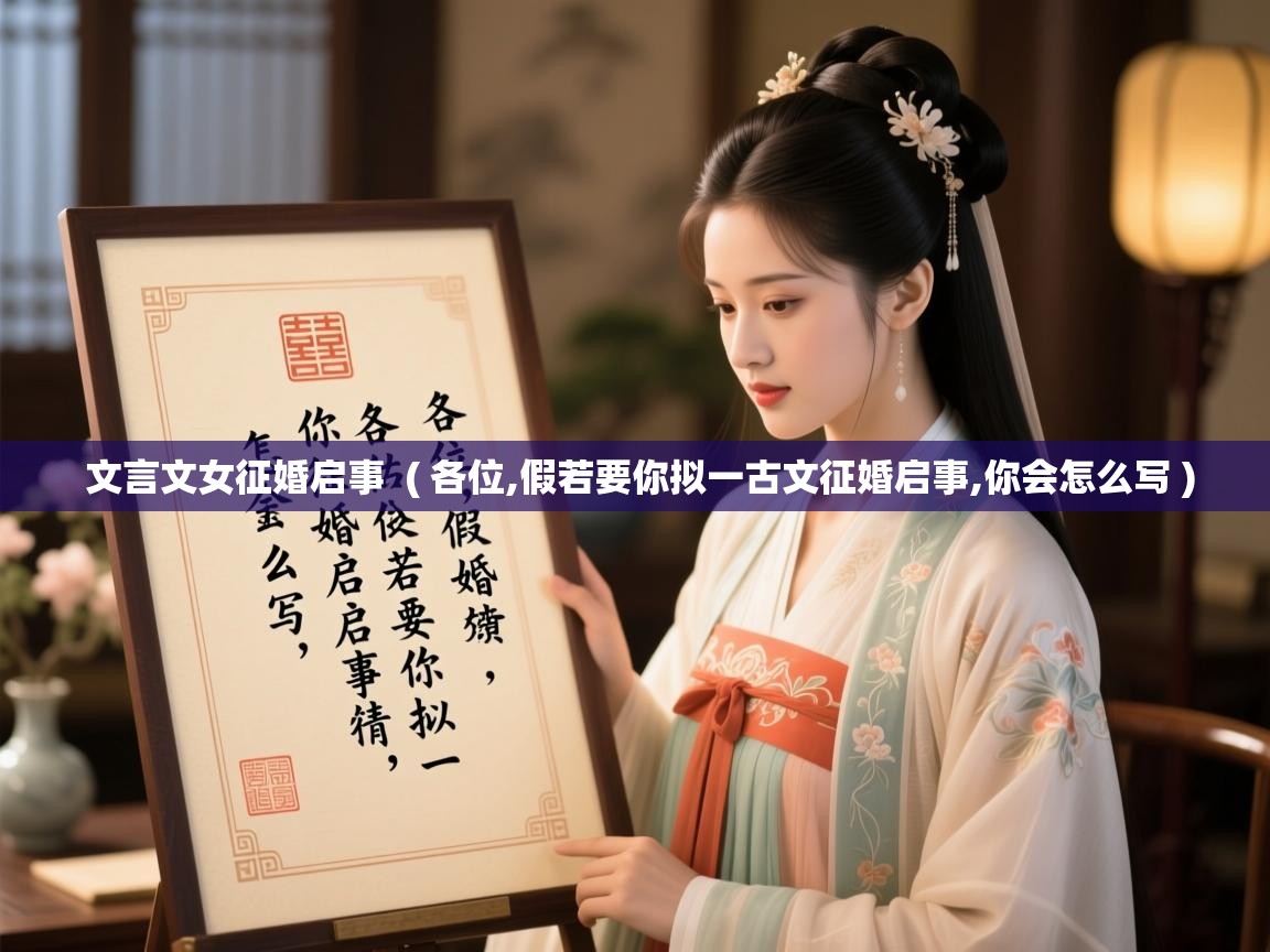  文言文女征婚启事  ( 各位,假若要你拟一古文征婚启事,你会怎么写 )