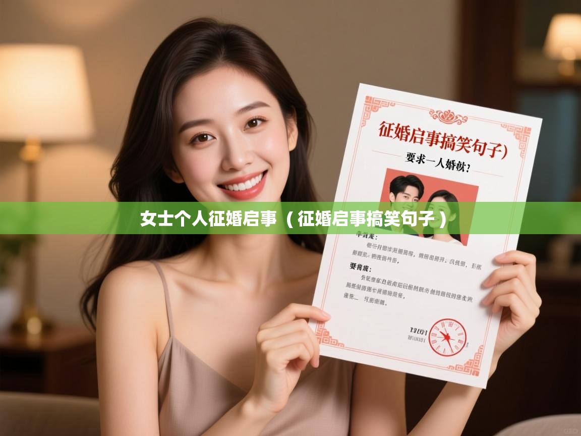  女士个人征婚启事  ( 征婚启事搞笑句子 )