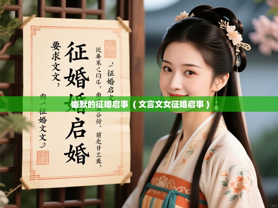  幽默的征婚启事  ( 文言文女征婚启事 )