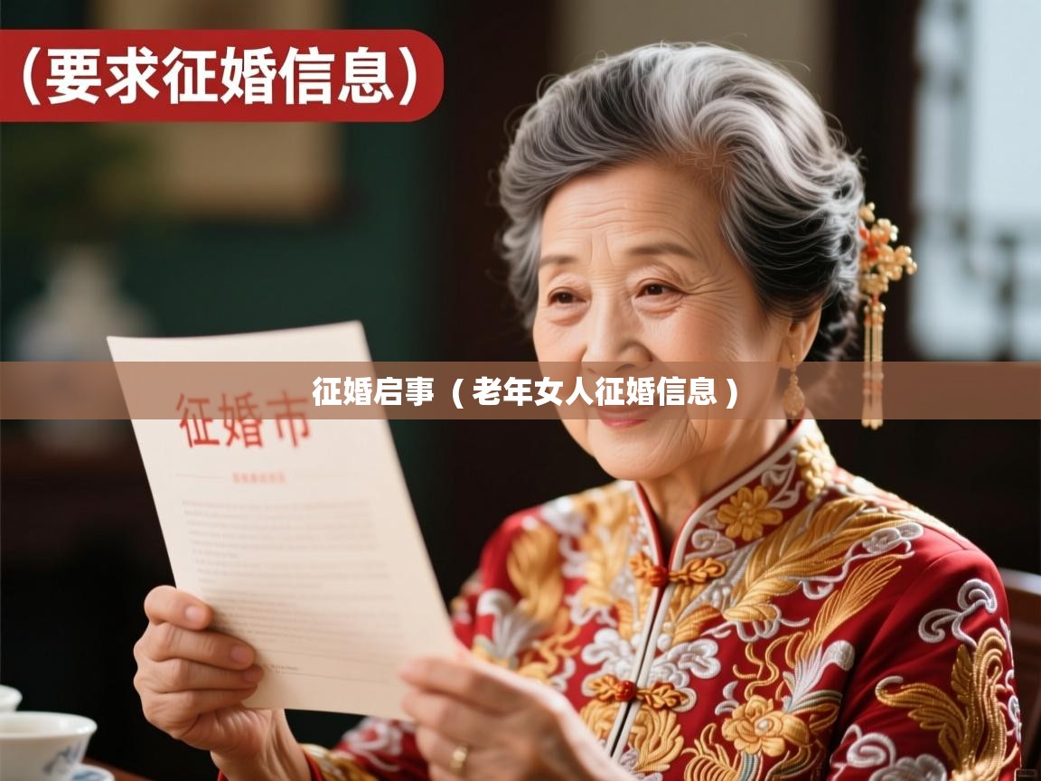 征婚启事 ( 老年女人征婚信息 ) 征婚启事 ( 老年女人征婚信息 )