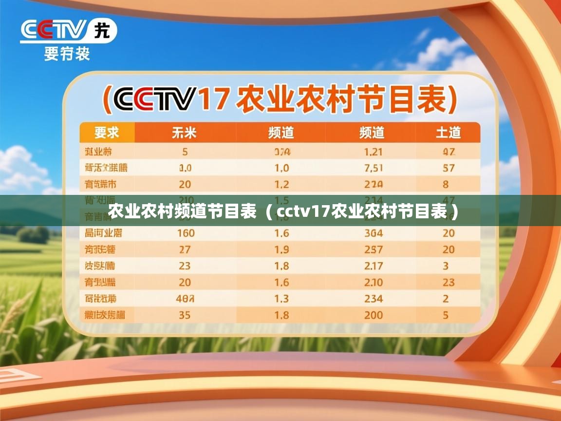  农业农村频道节目表  ( cctv17农业农村节目表 )