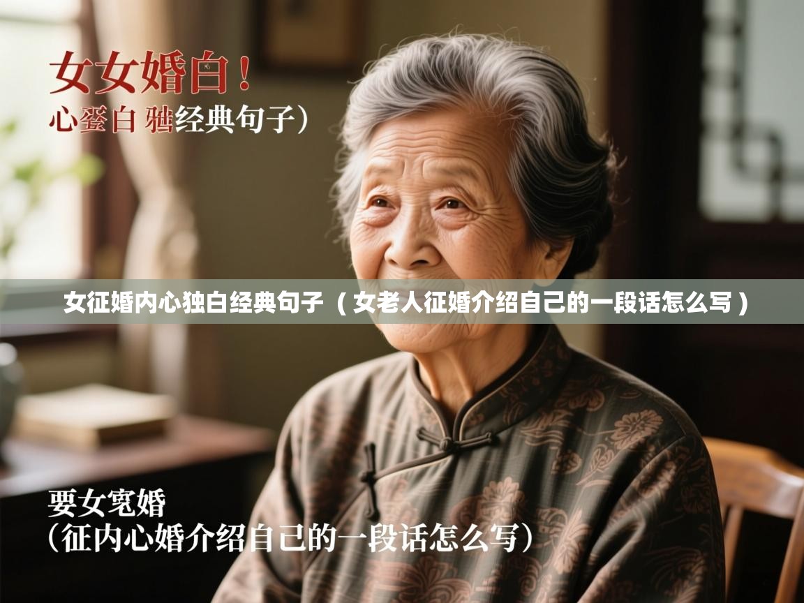  女征婚内心独白经典句子  ( 女老人征婚介绍自己的一段话怎么写 )