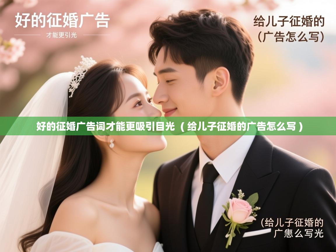  好的征婚广告词才能更吸引目光  ( 给儿子征婚的广告怎么写 )