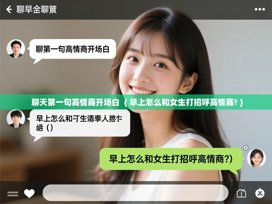  聊天第一句高情商开场白  ( 早上怎么和女生打招呼高情商? )