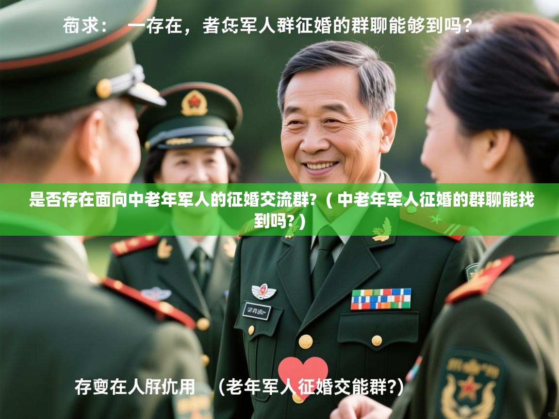  是否存在面向中老年军人的征婚交流群?  ( 中老年军人征婚的群聊能找到吗? )
