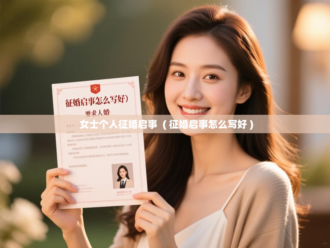  女士个人征婚启事  ( 征婚启事怎么写好 )