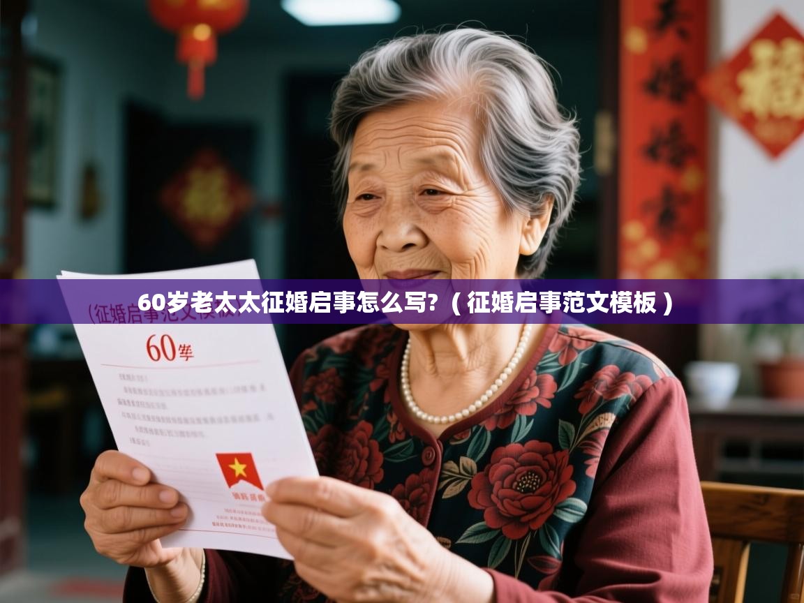  60岁老太太征婚启事怎么写?  ( 征婚启事范文模板 )