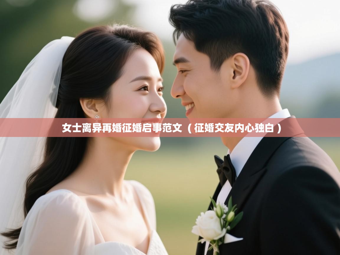  女士离异再婚征婚启事范文  ( 征婚交友内心独白 )