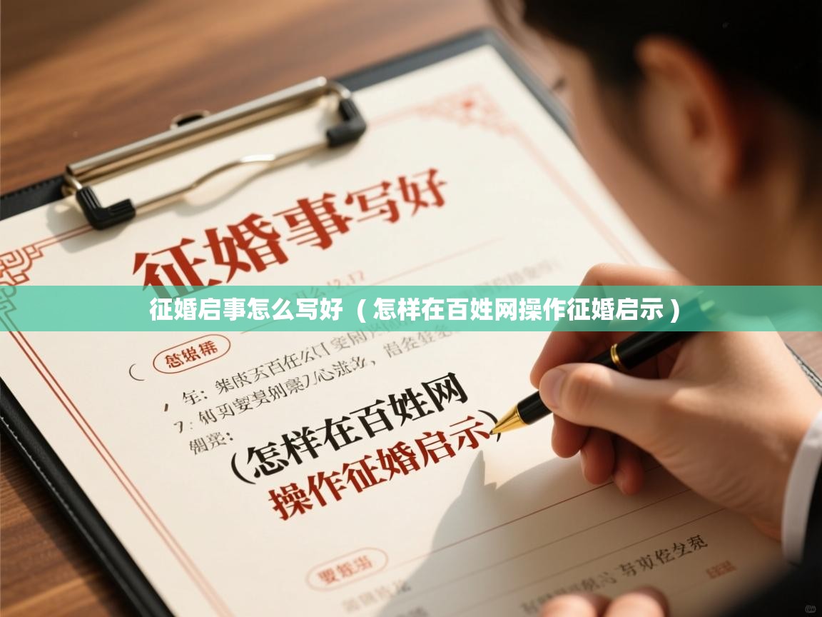  征婚启事怎么写好  ( 怎样在百姓网操作征婚启示 )