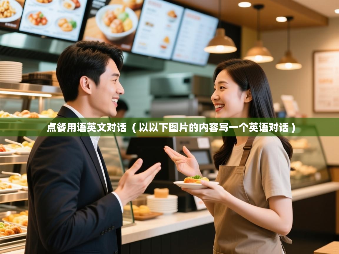  点餐用语英文对话  ( 以以下图片的内容写一个英语对话 )