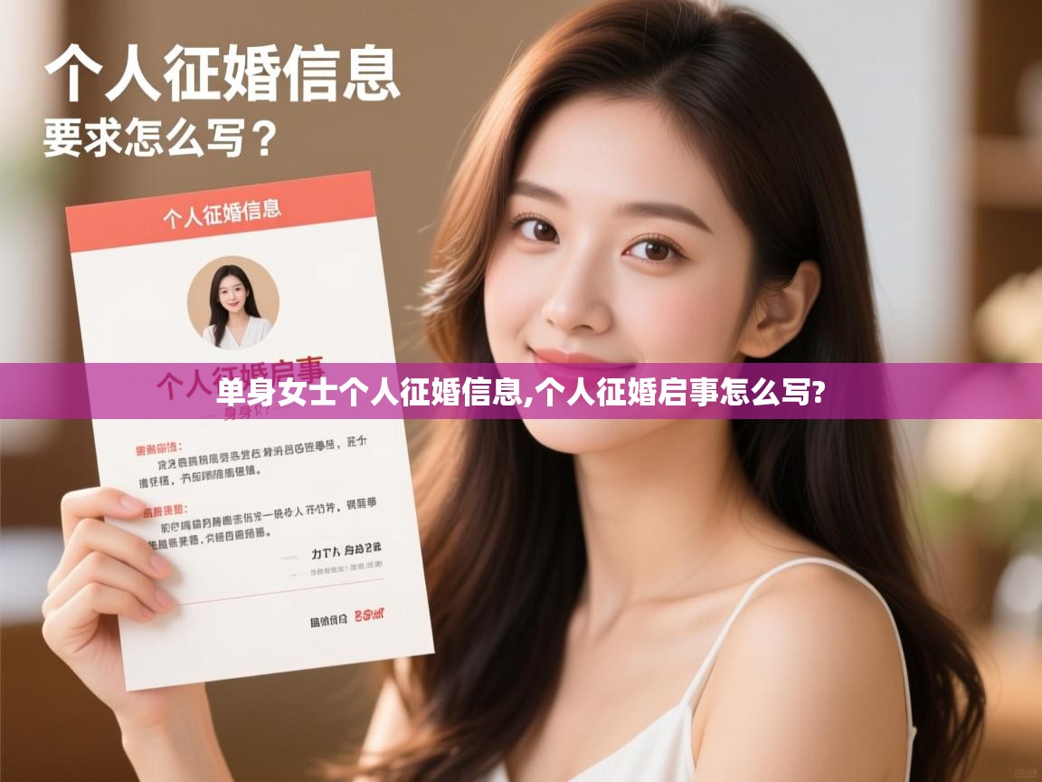  单身女士个人征婚信息,个人征婚启事怎么写? 