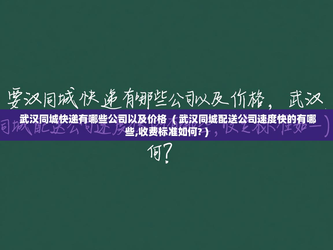  武汉同城快递有哪些公司以及价格  ( 武汉同城配送公司速度快的有哪些,收费标准如何? )