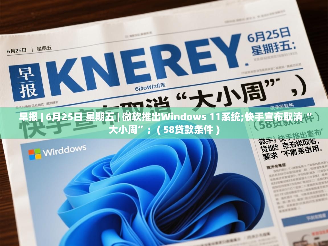  早报 | 6月25日 星期五 | 微软推出Windows 11系统;快手宣布取消“大小周”;  ( 58贷款条件 )