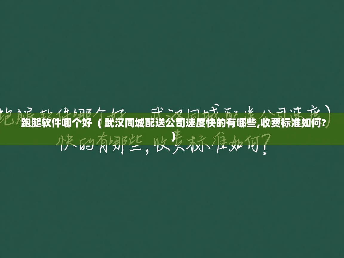  跑腿软件哪个好  ( 武汉同城配送公司速度快的有哪些,收费标准如何? )