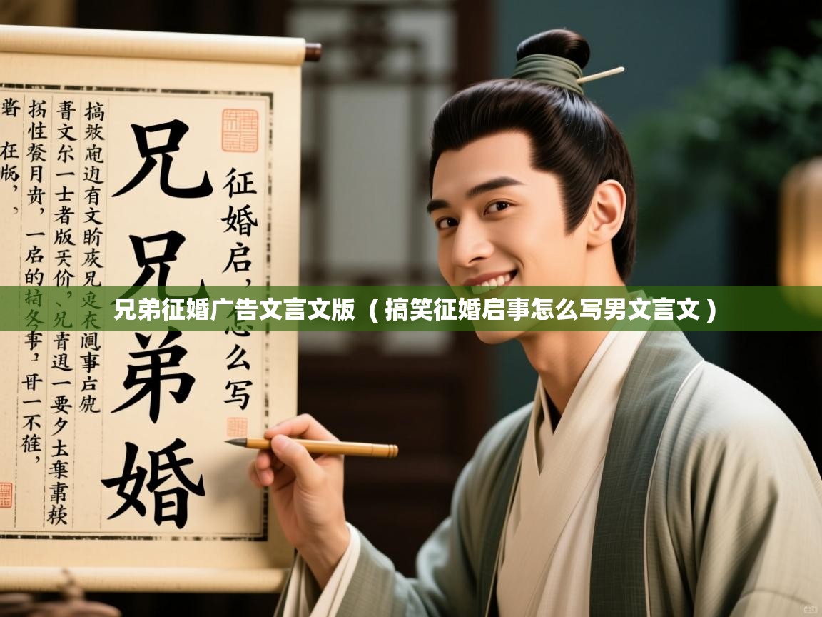  兄弟征婚广告文言文版  ( 搞笑征婚启事怎么写男文言文 )
