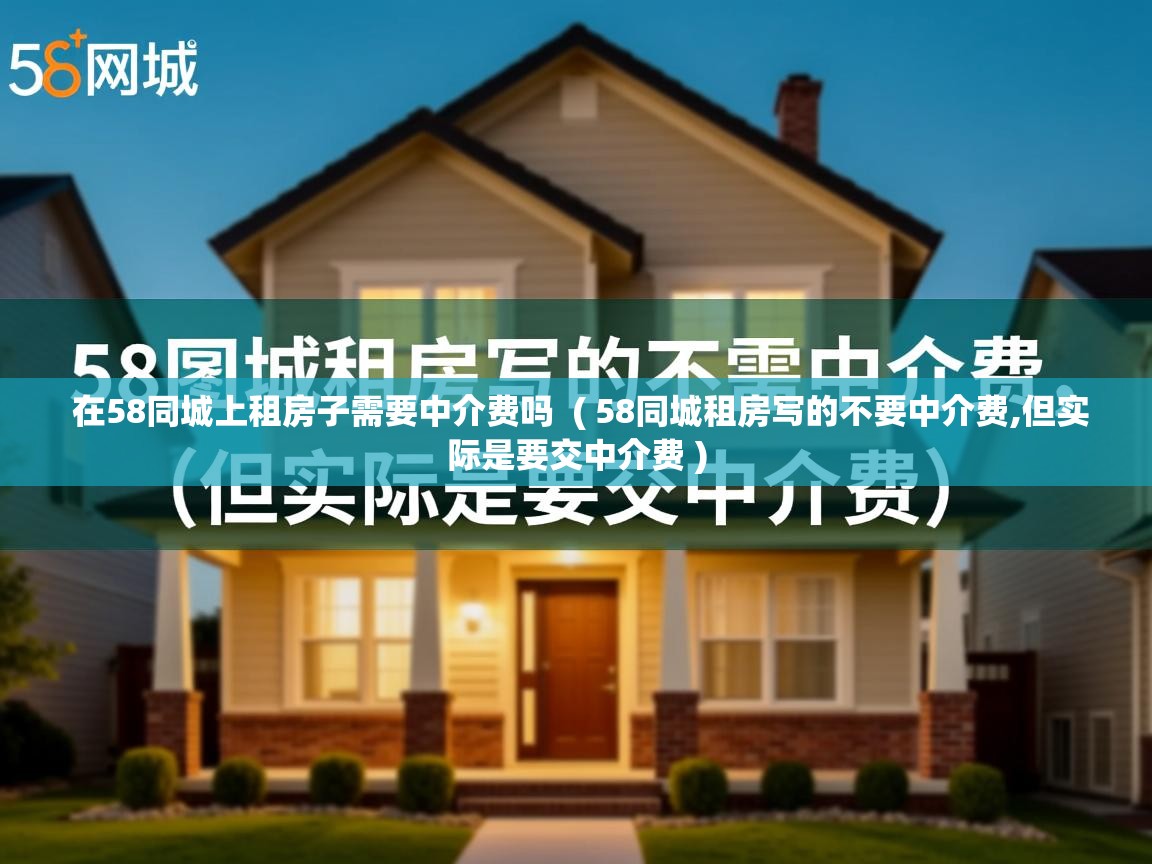  在58同城上租房子需要中介费吗  ( 58同城租房写的不要中介费,但实际是要交中介费 )