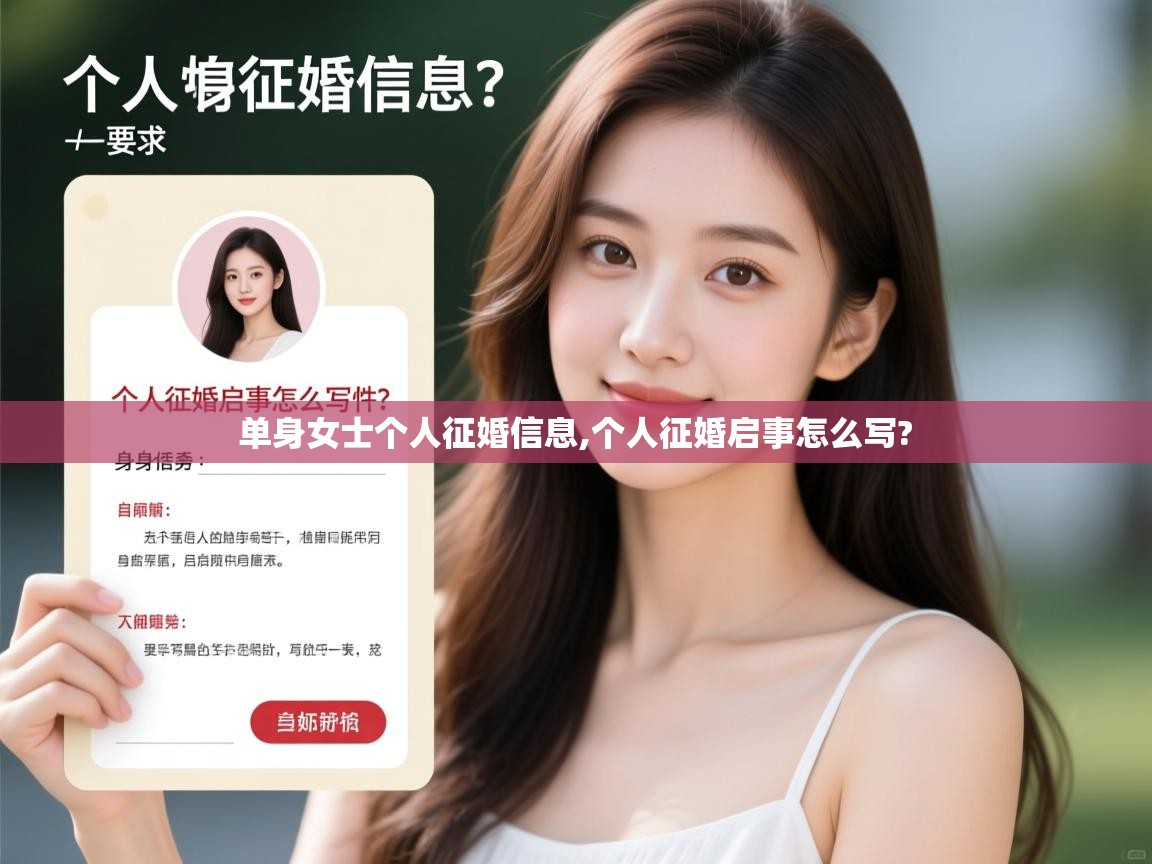  单身女士个人征婚信息,个人征婚启事怎么写? 