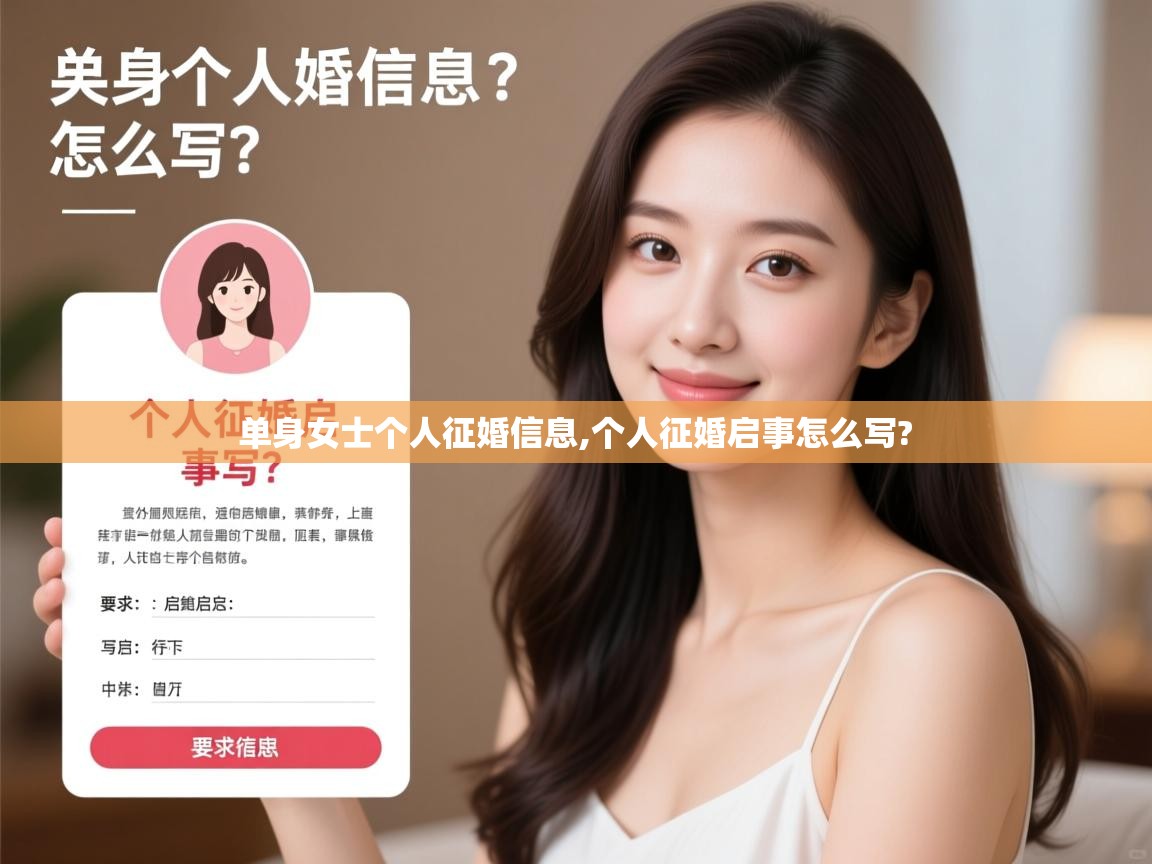  单身女士个人征婚信息,个人征婚启事怎么写? 