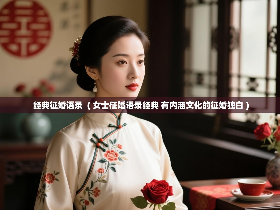 经典征婚语录 ( 女士征婚语录经典 有内涵文化的征婚独白 ) 经典征婚语录 ( 女士征婚语录经典 有内涵文化的征婚独白 )