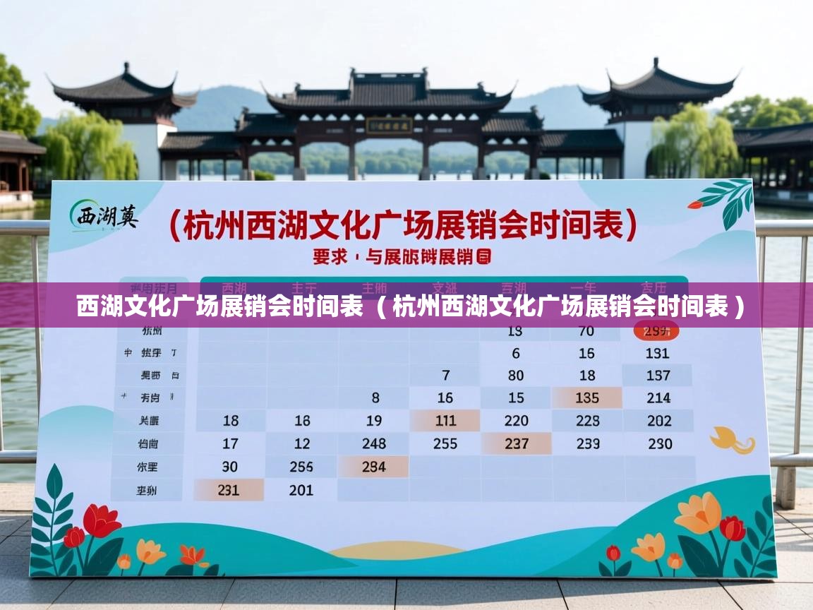  西湖文化广场展销会时间表  ( 杭州西湖文化广场展销会时间表 )