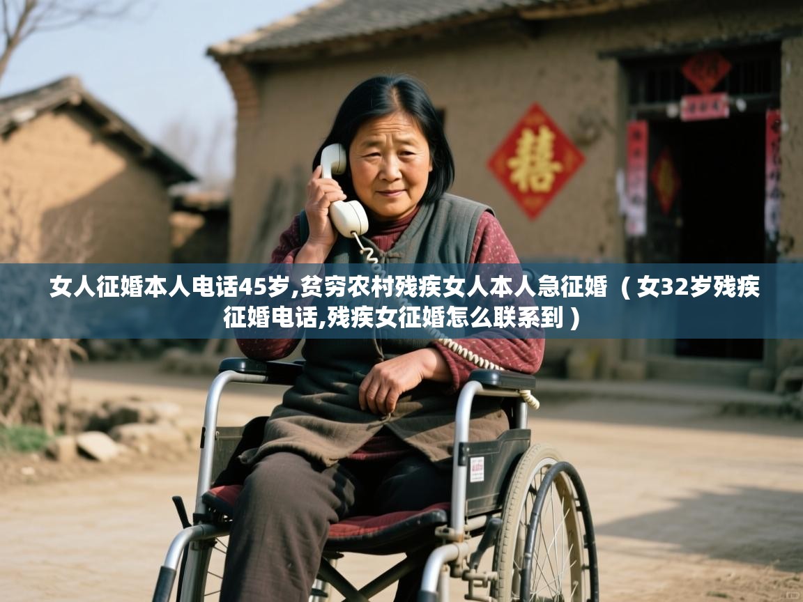  女人征婚本人电话45岁,贫穷农村残疾女人本人急征婚  ( 女32岁残疾征婚电话,残疾女征婚怎么联系到 )