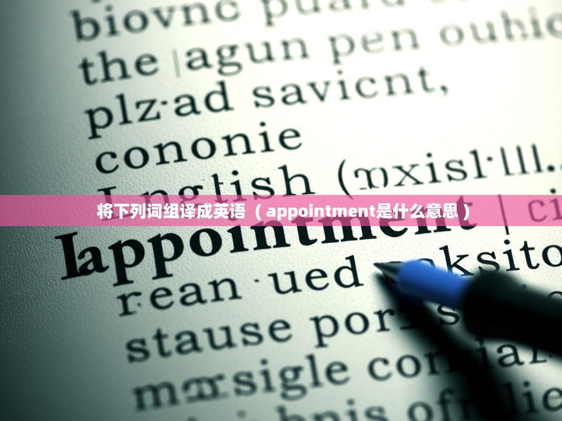 将下列词组译成英语  ( appointment是什么意思 )