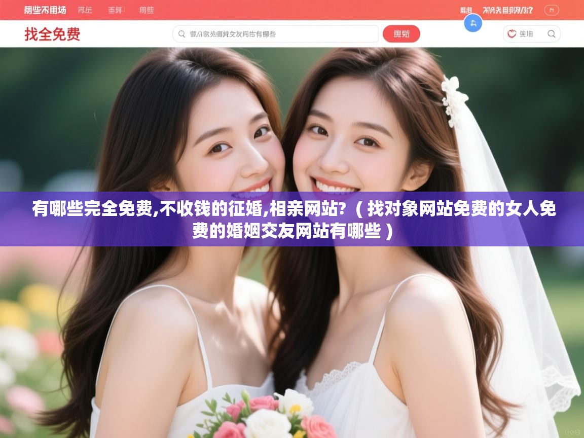 有哪些完全免费,不收钱的征婚,相亲网站?  ( 找对象网站免费的女人免费的婚姻交友网站有哪些 )