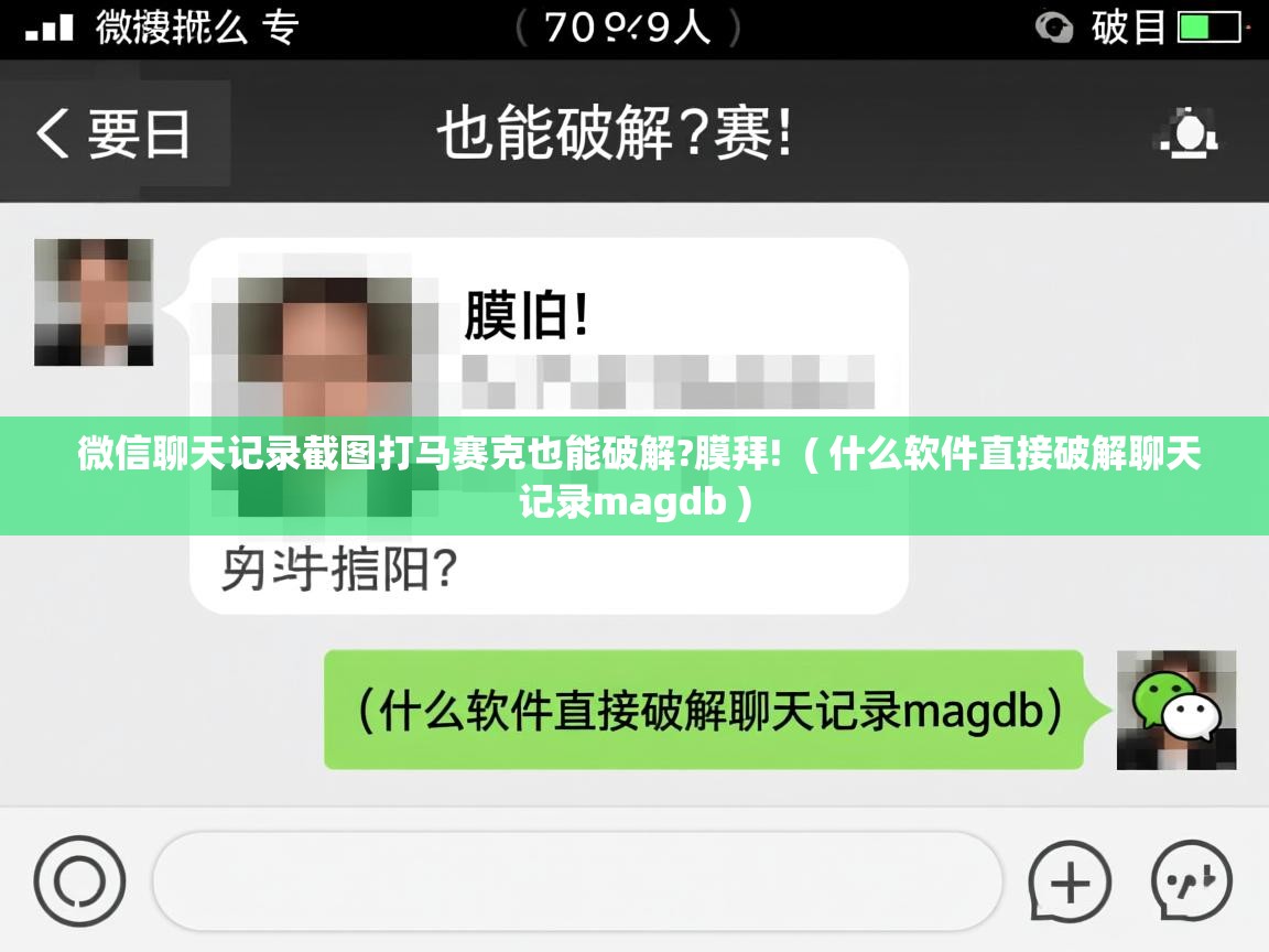  微信聊天记录截图打马赛克也能破解?膜拜!  ( 什么软件直接破解聊天记录magdb )