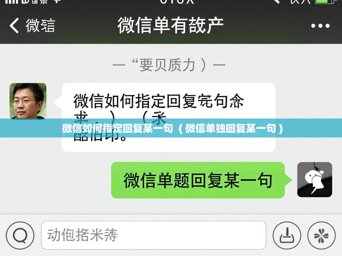  微信如何指定回复某一句  ( 微信单独回复某一句 )