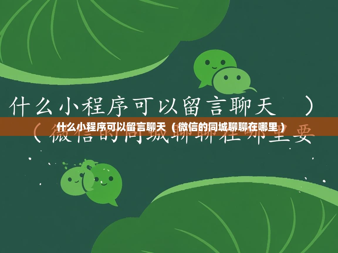  什么小程序可以留言聊天  ( 微信的同城聊聊在哪里 )