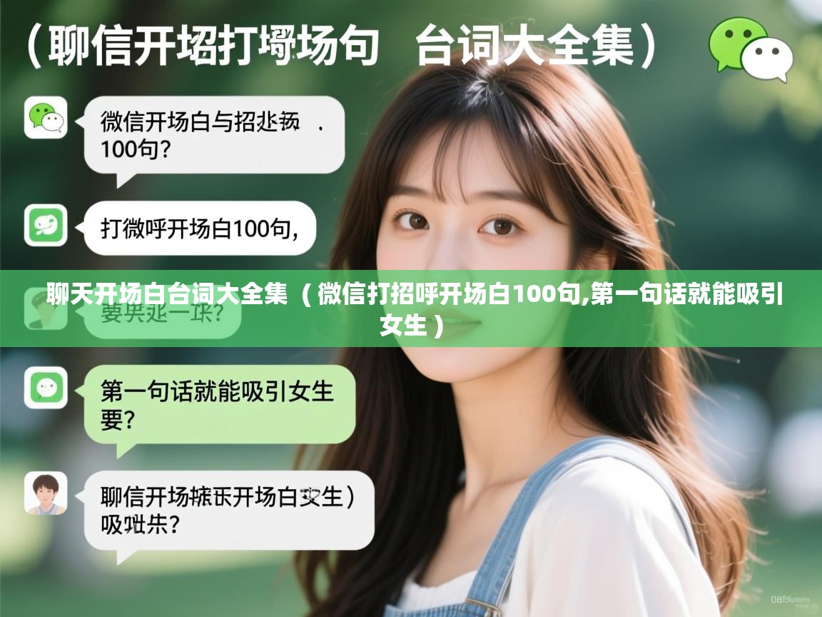  聊天开场白台词大全集  ( 微信打招呼开场白100句,第一句话就能吸引女生 )