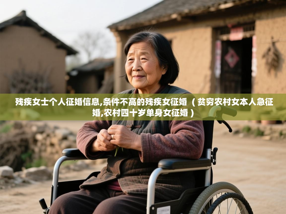  残疾女士个人征婚信息,条件不高的残疾女征婚  ( 贫穷农村女本人急征婚,农村四十岁单身女征婚 )