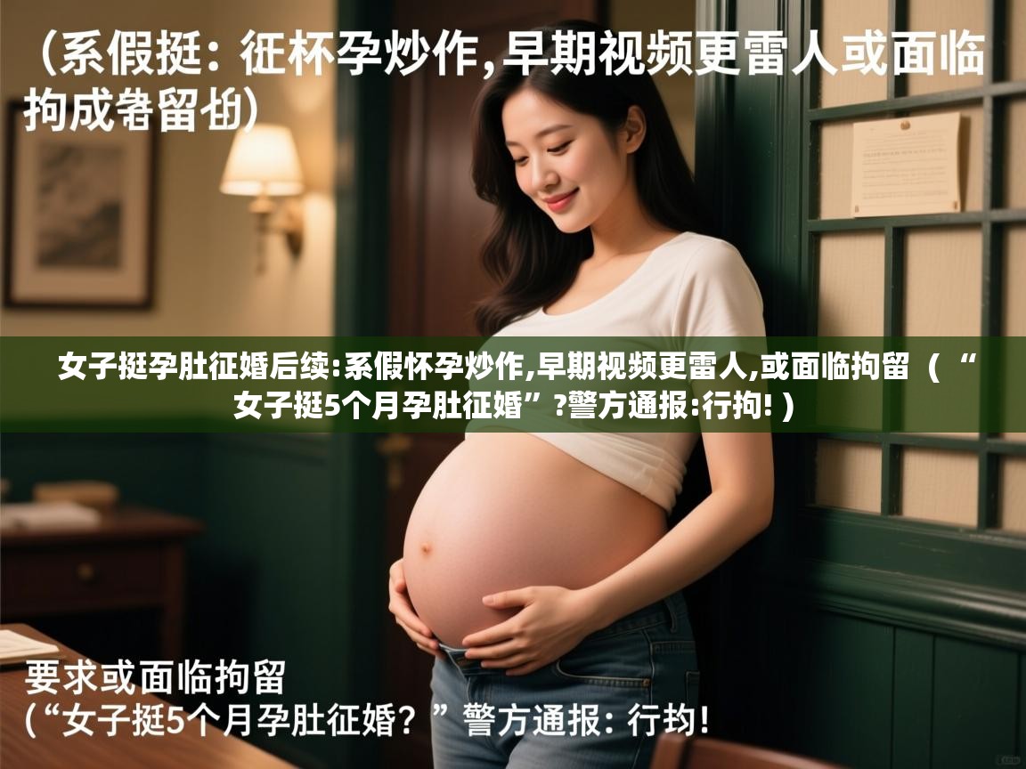  女子挺孕肚征婚后续:系假怀孕炒作,早期视频更雷人,或面临拘留  ( “女子挺5个月孕肚征婚”?警方通报:行拘! )