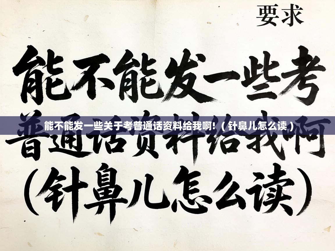  能不能发一些关于考普通话资料给我啊!  ( 针鼻儿怎么读 )