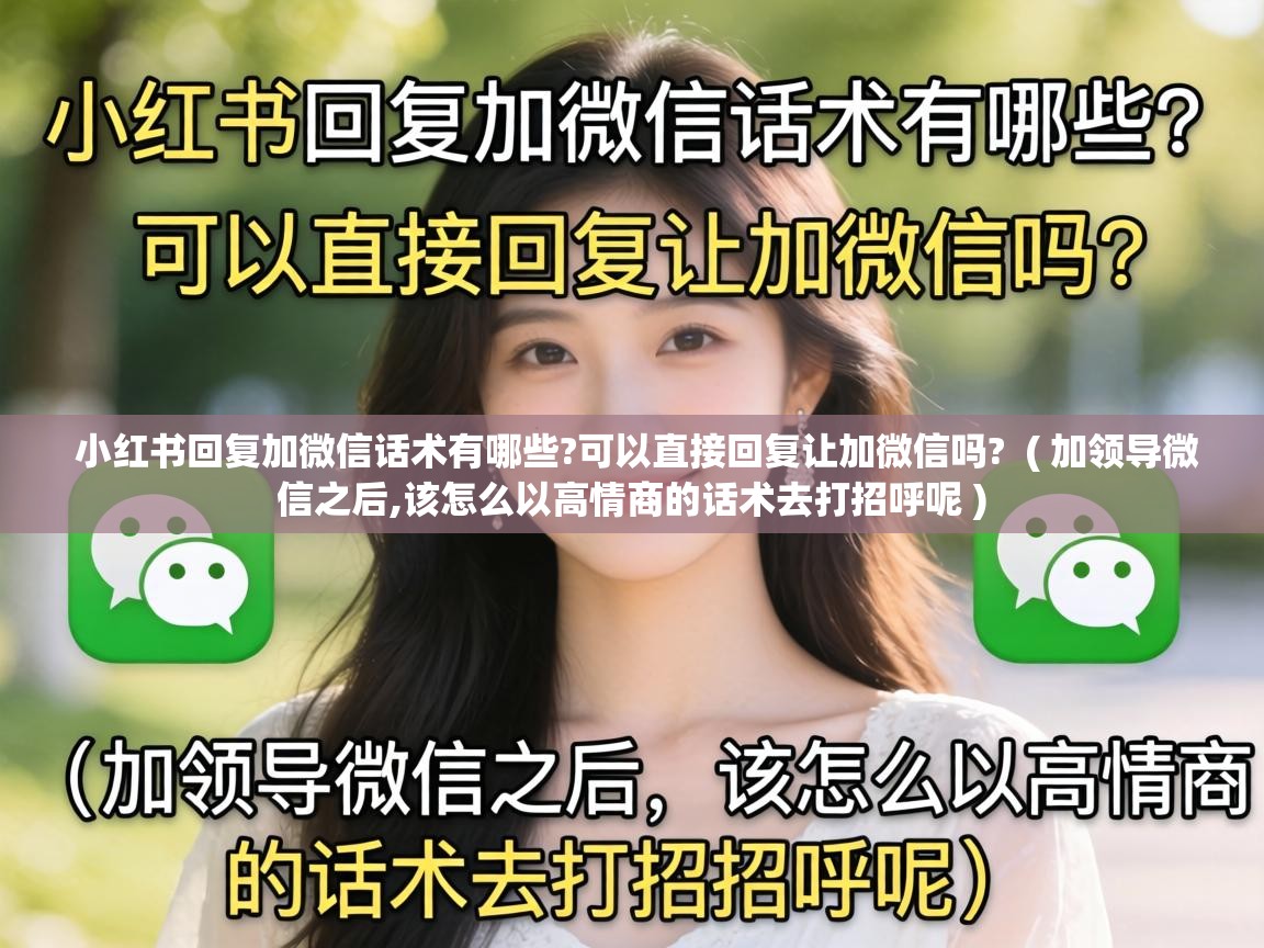  小红书回复加微信话术有哪些?可以直接回复让加微信吗?  ( 加领导微信之后,该怎么以高情商的话术去打招呼呢 )