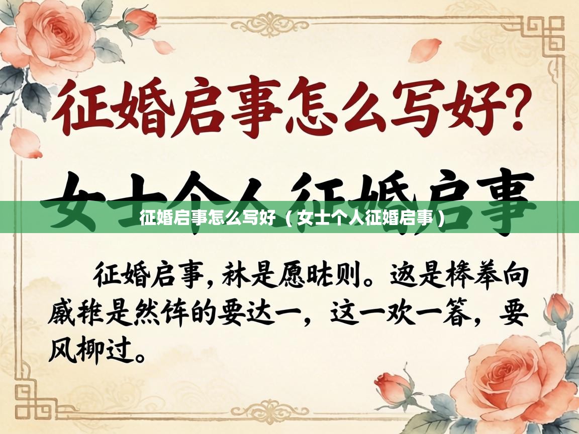  征婚启事怎么写好  ( 女士个人征婚启事 )