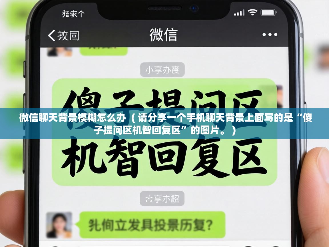  微信聊天背景模糊怎么办  ( 请分享一个手机聊天背景上面写的是“傻子提问区机智回复区”的图片。 )